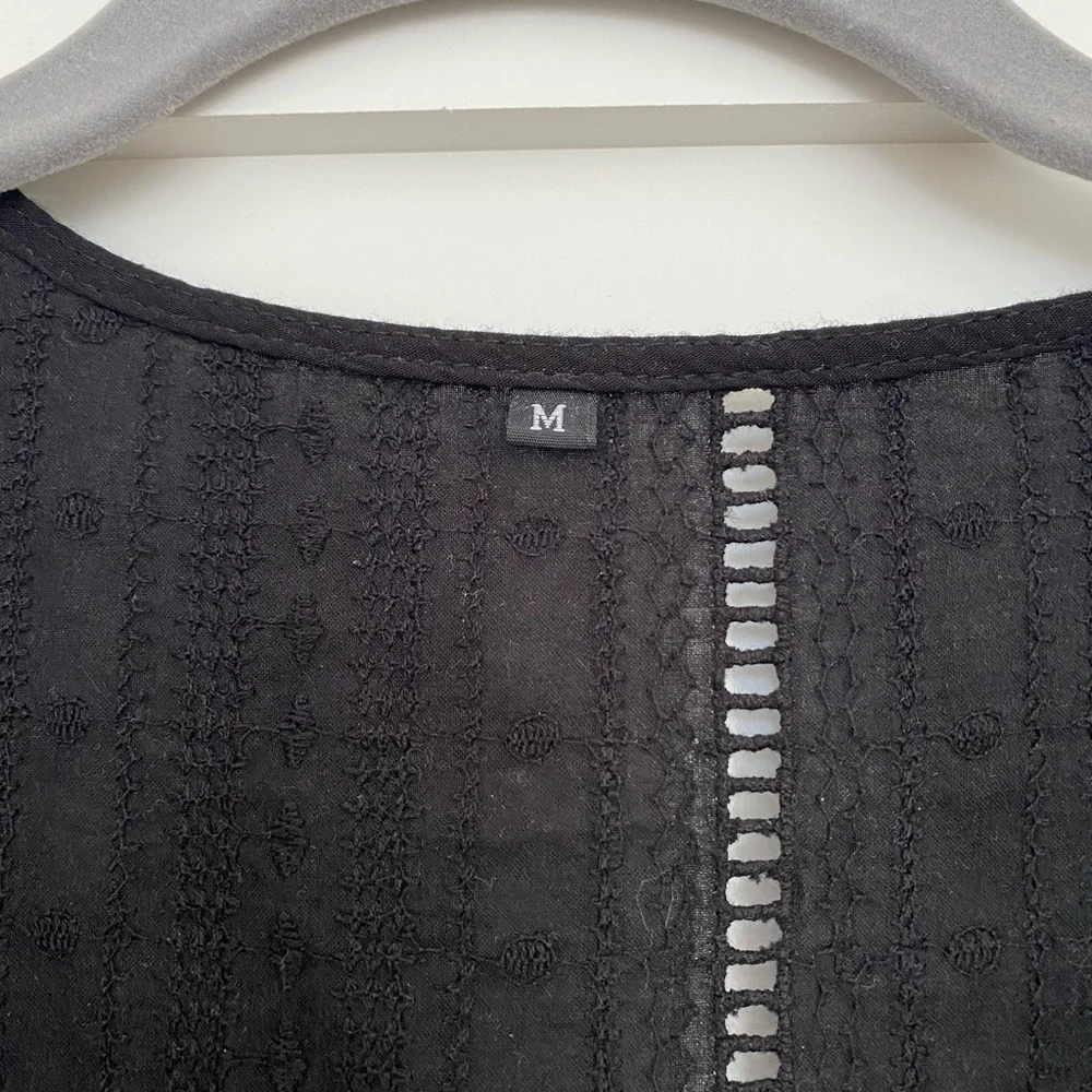 Black Front Tie Top - Picture 2 of 2